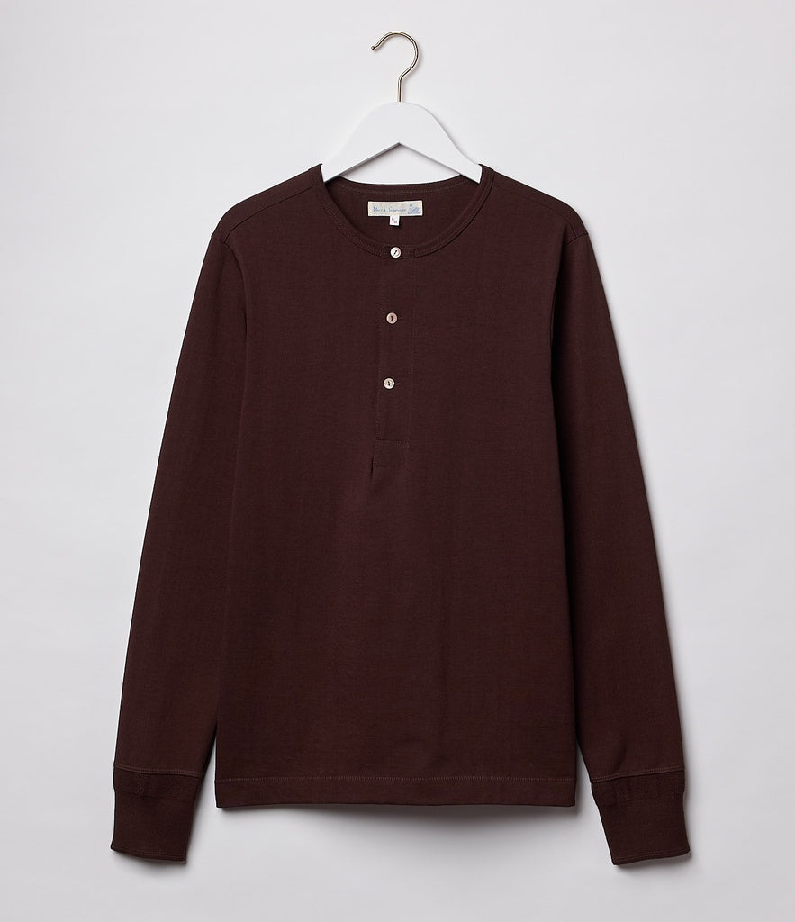 HENLEY LOOPWHEELED longsleeve [coffee]