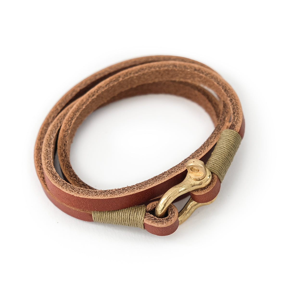 UDO | Wickellederarmband mit Schäkel [natur]