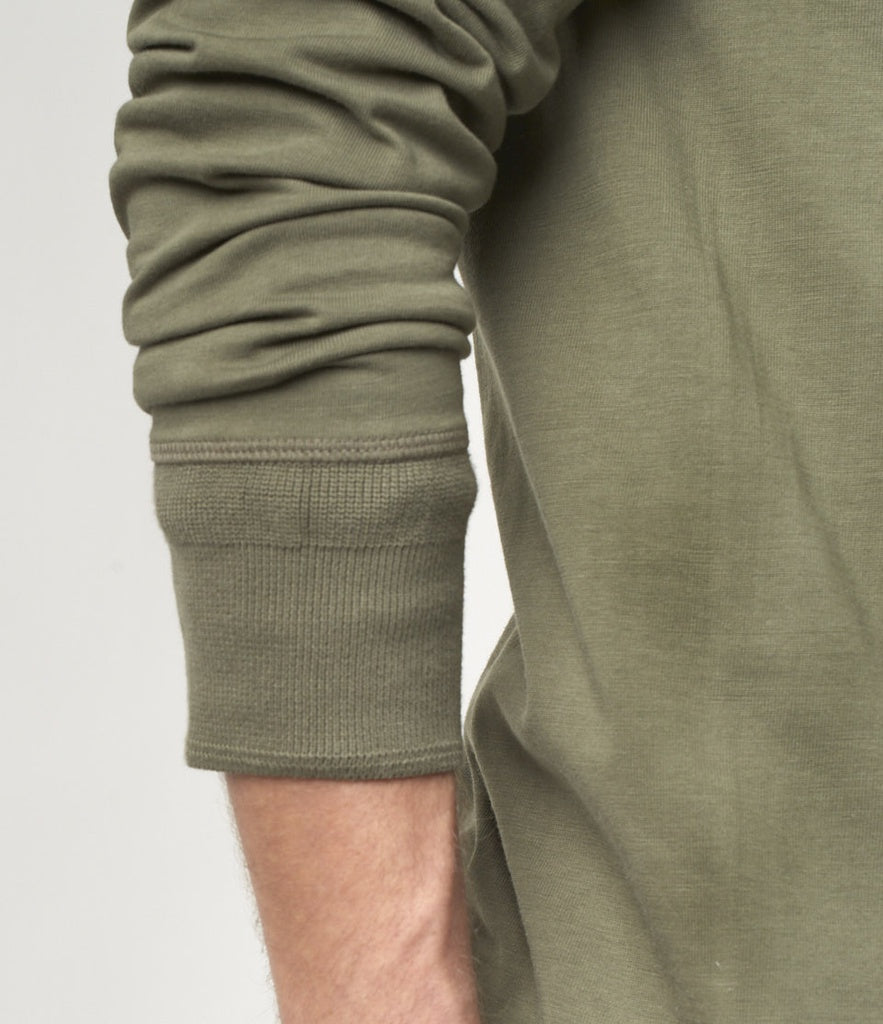 HENLEY LOOPWHEELED longsleeve [army]