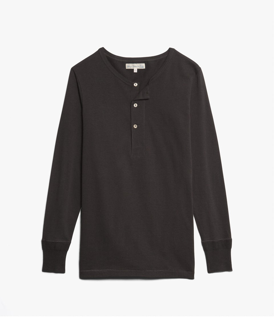 [206.98] HENLEY L/S LOOPWHEELED [charcoal]